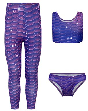 Planet Mermaid Kinder Exclusive 5-teiliges Set Meerjungfrauenschwanz Badeanzug für Mädchen Inklusive Schwimmhilfe Magic Floss, Schwanz, Oberteil und Zubehör, Sunset Splash, 8-9 Jahre