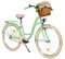 Balticuz OU Milord Komfort Fahrrad mit Weidenkorb, Hollandrad, Damenfahrrad, Citybike, Vintage, 26 Zoll, Mintze-Creme, 1-Gang