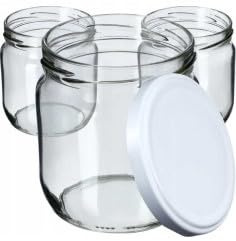 WYSKONT Bocaux avec couvercles pour bocaux - bocaux de conservation avec couvercles à vis 82 mm - pots de confiture - bocaux de conservation 200 ml - pots de miel - pots de cornichons - 4 pièces