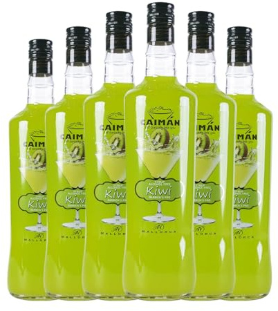 Schnapp Antonio Nadal Caimán jarabe Kiwi sin alcohol Botella Misil 1 L (Caja de 6 Botella Misil de 1 L)