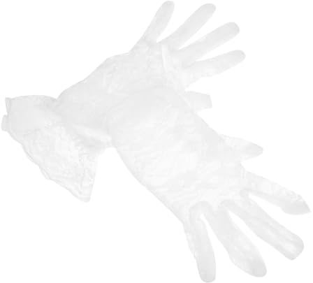 VALICLUD Spitzenhandschuhe Für Damen Weiße Teeparty-handschuhe Kurze Hochzeits-brauthandschuhe Cosplay-partyhandschuhe Aus Spitze