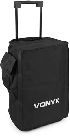VONYX SC12B 12-Inch Speaker Cover Protective Carry Case with Handle Opening - Durable Nylon PA Speaker Bag for AP & VSA Speakers, DJ Travel Covers with Accessory Pocket, Black