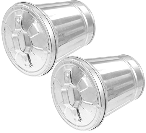 HOOTNEE Metallmülleimer 2 Stück aus Verzinktem Eisen, Silber, mit Deckel