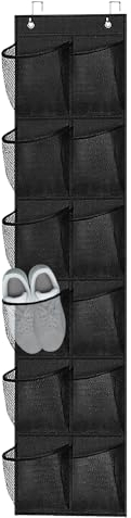 ZBHDEYG 1 sac de rangement suspendu en maille, 12 grilles, rangement derrière la porte, sac à jouets suspendu, sac de rangement mural, grand sac de rangement, armoire à chaussures murale