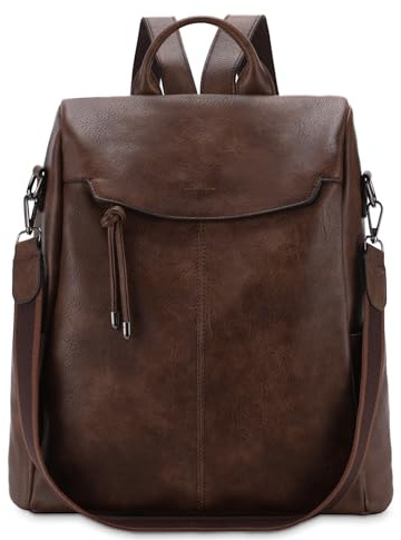 VX VONXURY Rucksack Damen Elegant,Anti-Diebstahl veganes Leder Cityrucksack | 2-in-1, wasserabweisend, 0,87 kg, 5 Taschen, verstellbare Träger, Büro, Studium, Reisen, Shopping, Berufstätige, Studentinnen