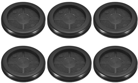 sourcing map 6Pcs Rubber Grommets 1-5/8 (40mm) Drill Hole, 1-1/4 (32mm) ID Double Sided Hole Plugs Ring Gasket for Firewall Cable Wire Protecting, Black
