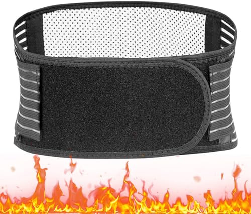 Tormalina Fascia Lombare Supporto Schiena,Fascia Lombare Riscaldamento,Fascia Lombare Posturale Regolabile per Uomo Donne,Cintura Riscaldante Fascia Supporto Lombare per Allevia il Mal di Schiena (M)
