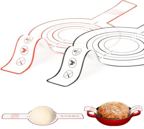 Tappetino da forno in silicone, 2 pezzi, riutilizzabile, con manico lungo, antiaderente e facile da pulire per il trasferimento (2)