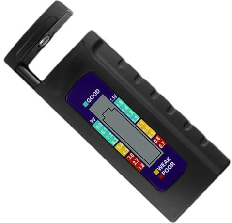 Vérificateur de testeur de batterie, vérificateur de batterie portable Testeur de piles bouton - Vérificateur d'affichage LCD précis pour batterie sèche 1,5 V, pile bouton 1,5 V, pile 9 V