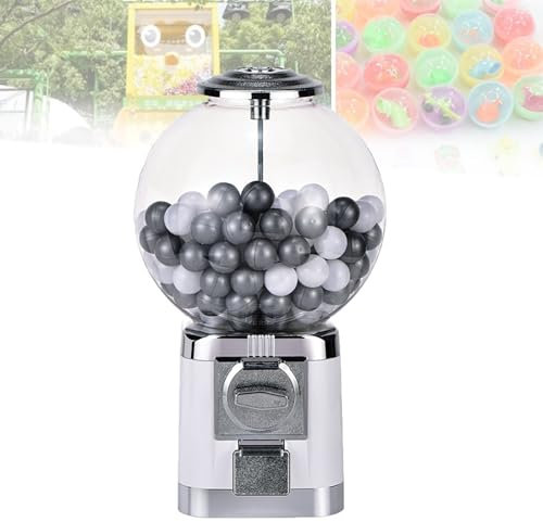 LwiftGal Gumball Machine, 260 Balls or Candies with a Diameter of 1.26inch, Large Capacity, 18.1 Inch Candy Dispenser for Retail Stores, Amusement Parks, Hypermarkets, Parks, Game Halls,White