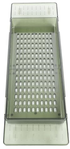 Expanderbar Badkarshylla, Premium PET-material Badkarsbricka med Halkfritt Handtag, Badrumshållare för Surfplatta, Telefon, Bodylotion (Ljusgrön)