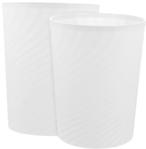 Alipis 2pcs Plastic Waste Bin Home Office Trash Can for Kitchen Living Bedroom Hotel Office Bathroom Bucket