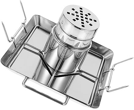 Warmhm Barbecue Extérieure pour Poulet Support De Barbecue Acier Inoxydable avec Plat à Rôtir