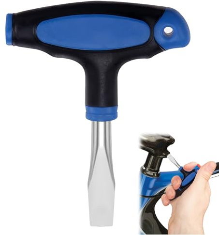 T Handle 12mm Flat Head Screwdrivers,Flat Screwdriver,Easy to Use Ergonomic Handle FLA t Head Slotted Screwdriver with ABS Plastic （Bule）