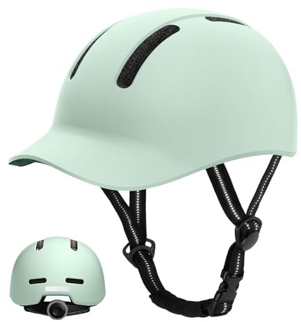 KINGLEAD Cykelhjälm, Urban Commuter-hjälm, snygg cykelhjälm män och kvinnor för cykling, vandring, cityskoter, män, justerbar (mintgrön, XL 【58–62 cm】)