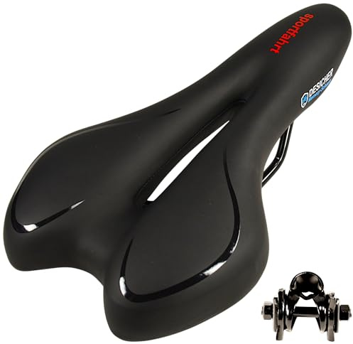 DeSicher Fahrradsattel Ergonomischer Sportsattel mit Memory Schaum und Gel, Atmungsaktiv, Stoßdämpfend, Druckentlastend für Rennrad, MTB, Damen und Herren