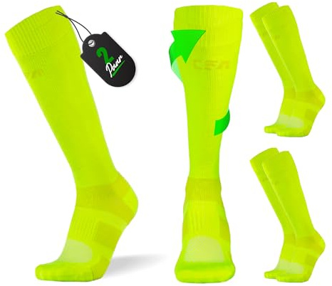 CFA V1 Qualitäts-Kompressionssocken für Männer und Frauen - Ideal fürs Laufen, Fitnessstudio, Radfahren, Muskelerholung oder Workouts - Nachhaltige Dänisches Design