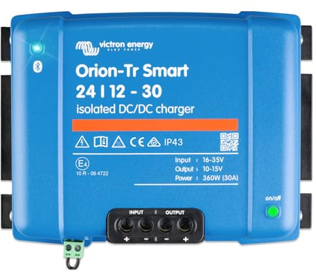 Victron Energy Orion-Tr Smart 24/12-Volt 30 Amp 360-Watt DC-DC Ladebooster, Isoliert (Bluetooth)