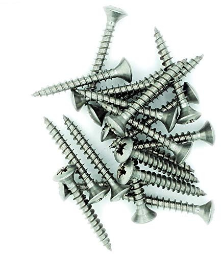 No.5 x 2 (3.5mm x 50mm) Pozi Raised Countersunk Chipboard Screw - Stainless Steel (A2) (Pack of 20)