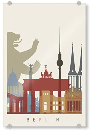 artboxONE Acrylglasbild 60x40 cm Städte Berlin Skyline-b Bild hinter Acrylglas - Bild Berlin Architektur Berlin