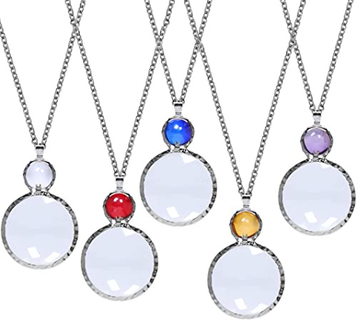 XILAZAB - Collar de lupa, 10 lentes monóculos, lupa con cadena larga, ayuda de lectura para biblioteca, lectura, zoom, joyas, costura