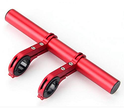 Buachois Fahrrad Lenker Extender für 25,4–31,5mm Lenker, 20cm Lange Aluminiumlegierung Doppel Fahrradlenker Verlängerung Halterung für Leichte Taschenlampe, Smartphones, Sport Kamera, Rot