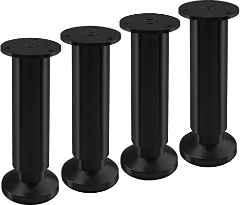 SOTECH 4 pies de Mueble Terra 150 mm Negro anodizado Regulables | en altura hasta máx. 15 mm, cargables hasta 250 kg / por pie