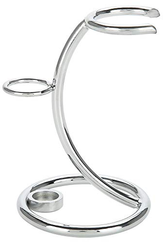 Brush Set, Stainless Steel Brush Stand, Extend Shaving Brush Lifespan , Air Dry, Men's Shaving Accessories for Boyfriend Husband Dad (Special Shape Frame 1)