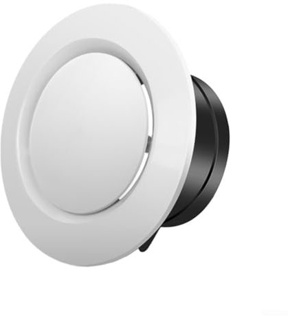 Getdoublerich Round Ceiling Vent Adjustable Air Valve Grill Ventilation Ducting Hose Cover Bathroom Wall Vent Cover Metal Extractor Fans Grille for Bathroom Office Kitchen (100MM)