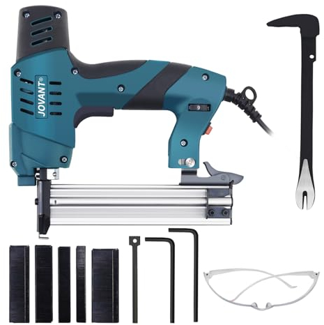 Elektrotacker 2-in-1,Nagelpistole Mit Heftklammern Und Heftklammerentferner,Elektrischer Tacker Für Für Holz Und DIY-Projekte,Tackerpistole Mit 1584 Klammern Und 1200 Nägeln -JOVANT