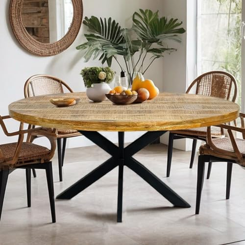 Amago home Esstisch oval 190x100cm Esszimmer Tisch Liverpool Mangoholz massiv