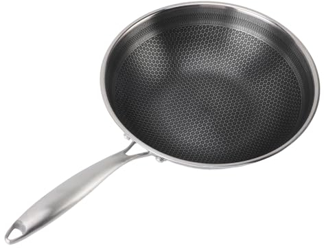 Padelle Antiaderenti, Padelle Antiaderenti Pentole Padelle in Acciaio Inossidabile, Padella Aperta a Nido D'ape Lavabile in Lavastoviglie e Adatta Al Forno Funziona su Piani (30