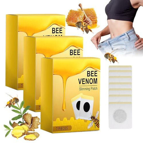 Bienengift Lymphdrainage Schlankheitspflaster, TGKYK 3 Stück 21Pcs Bienengift Pflaster Abnehmen, Bienengift Schlankheitspflaster, Slim Patch Pflaster für Jungen und Mädchen