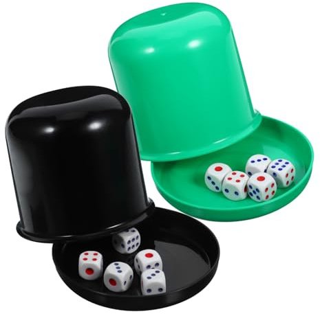 BCOATH 5stücke Würfelspielbecher Mit Würfeln Würfelbecher Set Aus Abs-Material Würfelbecher Mit Würfeln Für Craps Und Würfelspiele Würfelschüttelbecher Für Partys Hause