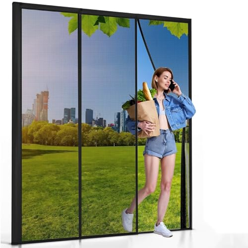 Schiebetür Insektenschutz Fenster Magnetisch 300x230cm Schwarz Insektenschutz Doppeltür Fliegengitter Fliegenvorhang Magnetisch Türe Doppeltür Fliegenvorhang Tür