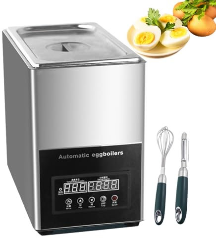 forplubossmmp 800w Electric Egg Boiler Machine for Commercial, Large Capacity Egg Cooker with 9L Inner Cylinder, Egg Boiler Steamer Hot Spring Egg Machine with Control Panel, One-Touch Start