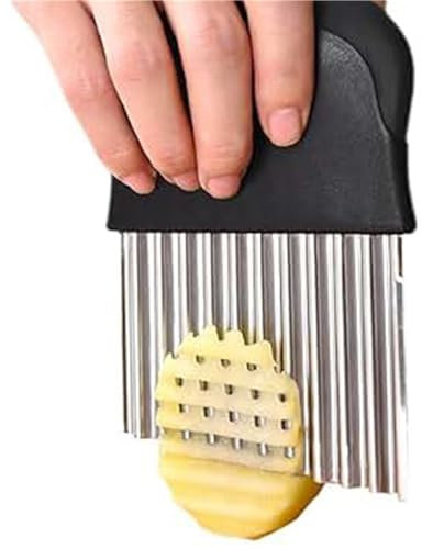 NJNNN Coupe-Frites ondulé en Acier Inoxydable, Couteau à découper, Multifonctionnel, for légumes, Pommes de Terre, Chips de Carottes et Fruits, 14 cm