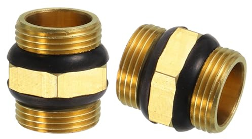 QUARKZMAN 2Pcs Raccordi per Tubi in Ottone Riduttori, G3/4 Filettatura Maschio Raccordi Diritti con Rondella, Adattatori Filettati in Ottone per Collegamenti Tubi Idraulici