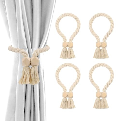 pilyero 4 Pièce Embrasse pour Rideaux, Attache Rideau, Embrasse Rideau Magnetique, Écologique et Résistant à l'usure, Idéal pour La Décoration Intérieure, Un Excellent Cadeau à Offrir à Vos Amis