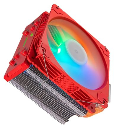 UncleS Ventilateur de refroidissement en cuivre pour ordinateur de bureau - Éclairage couleur programmable - Améliore la dissipation de la chaleur - 20 dB - Silencieux - Avec technologie de tuyau en