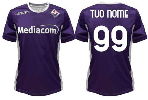 Generico Maglia Personalizzata Fiorentina, Home 2025 2026 Replica Ufficiale, Viola, Bambino/Adulto, 100% Poliestere