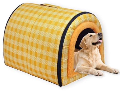 Cama grande para perros 2 en 1, cueva calmante para mascotas, impermeable, cama de lujo para perros, cojín suave extraíble, base antideslizante, cama para perros y gatos (45 x 32 x 35 cm, G)