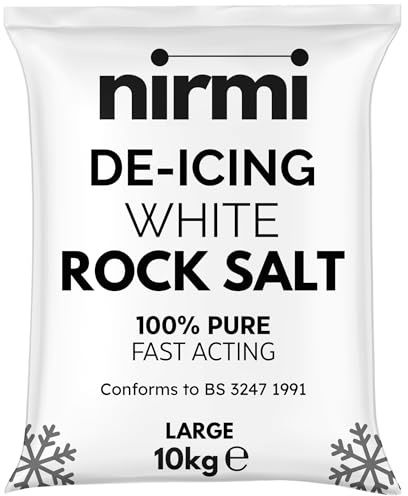 Nirmi White Rock Salt 10kg - Large - Premium De-Icing Grit for Driveways, Paths, Roads | Fast-Acting & Powerful | Natural Weed Control & Ice Melt