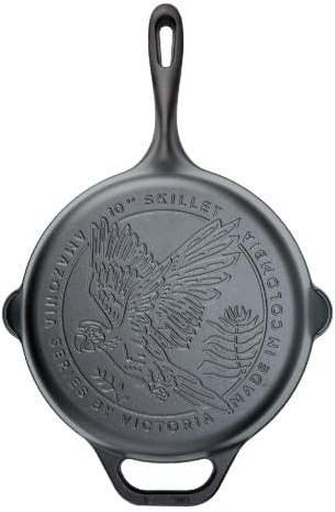 VICTORIA Sartén Hierro Fundido Esmaltado Amazonía Guacamaya Inducción 25cm | Apta para Fuego, Barbacoa, Horno, Vitrocerámica, Gas, Cast Iron sin PFOA