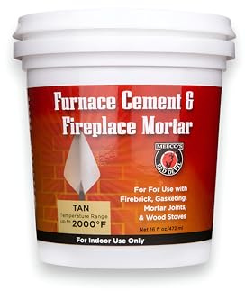 Meeco's Red Devil 1373 Tan Furnace Cement & Fireplace Mortar - High-Temperature Silicate Cement for FireBrick, Gasketing, Mortar Joints & Wood Stoves (16 fl oz) - Ready to Use - Made in The USA