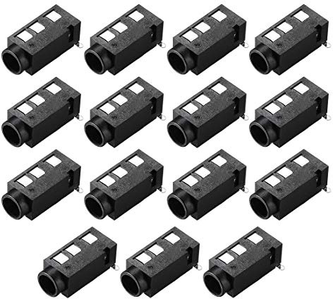 sourcing map 15 STK.Audio Buchse Verbinder PCB Montage Innen Steckdose 4 Stift PJ-320D 3,5 mm de