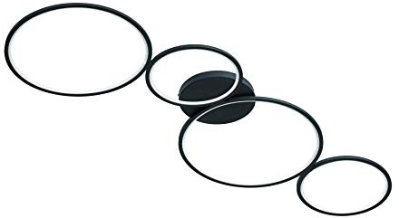 Trio Leuchten LED Deckenleuchte Rondo 622610432, Metall Schwarz matt, inkl. 37 Watt LED, Switch Dimmer