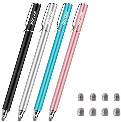 METRO Stylus Pen for Touchscreen - High Sensitivity Capacitive Switch Stylus Fiber Tips 2 in 1 Universal Stylus Pens for iPad iPhone Tablet Android Chromebook Switch 2 All Touch Screens (8 Extra Tips)