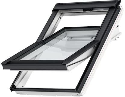 VELUX Kunststoff Dachfenster mit 2-fach Verglasung inkl. Eindeckrahmen und gratis Rollo (66 x 118 (FK06))