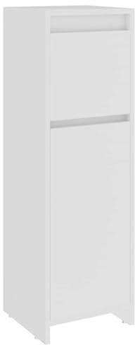 vidaXL Badezimmerschrank mit 2 Fächern 1 Schublade 1 Tür Midischrank Badschrank Badregal Badmöbel Schrank Badezimmer Regal Weiß 30x30x95cm Holzwerkstoff
